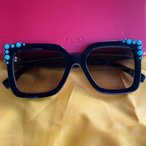 Turquoise embellished FENDI sunglasses